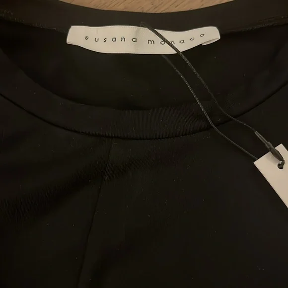 NWT Susana Monaco Black Crop Top - Picture 3 of 4